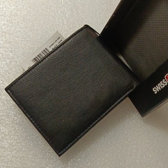 đź’µSwiss Gear Black RFID Protection Genuine Leather Black Wallet - Picture 7 of 8
